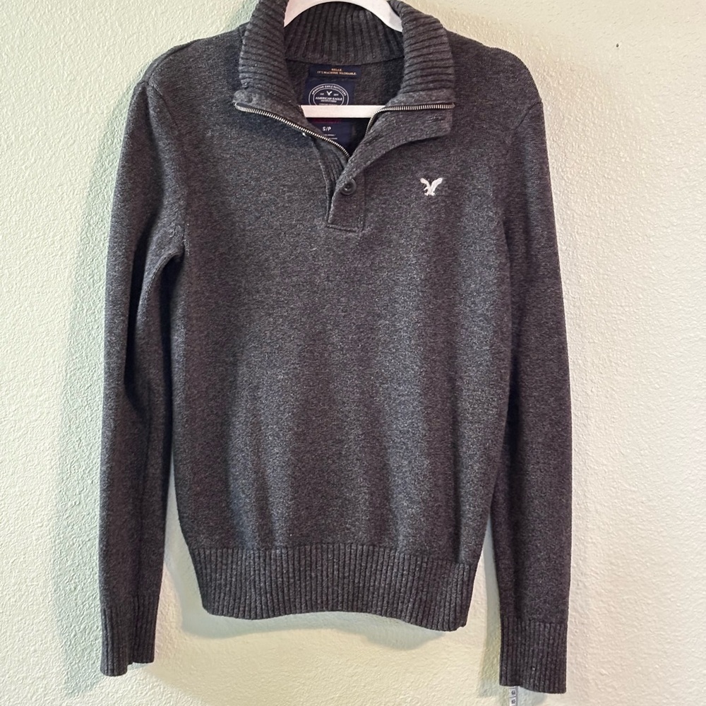 AE  Dark Gray Athletic Fit Sweater